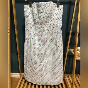 Lily Pulitzer Seersucker Rainbow Polka Dot Strapless Deess